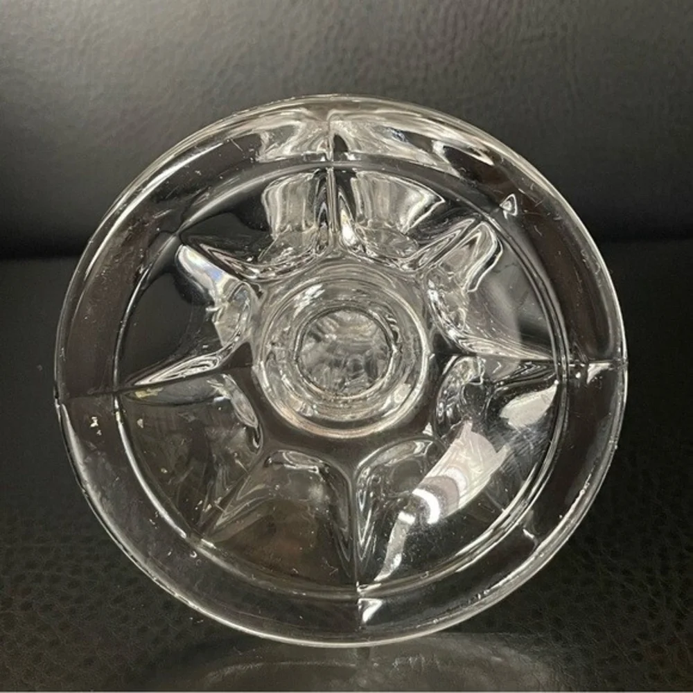 Vintage GORHAM Viscount 24% Clear Crystal Tulip Candle Holder 7.25